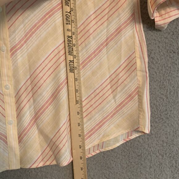 Chicos Womens 2 Large Blouse 100% Linen Button Up Tunic Blouse No Iron 3/4 NWT - Picture 5 of 6